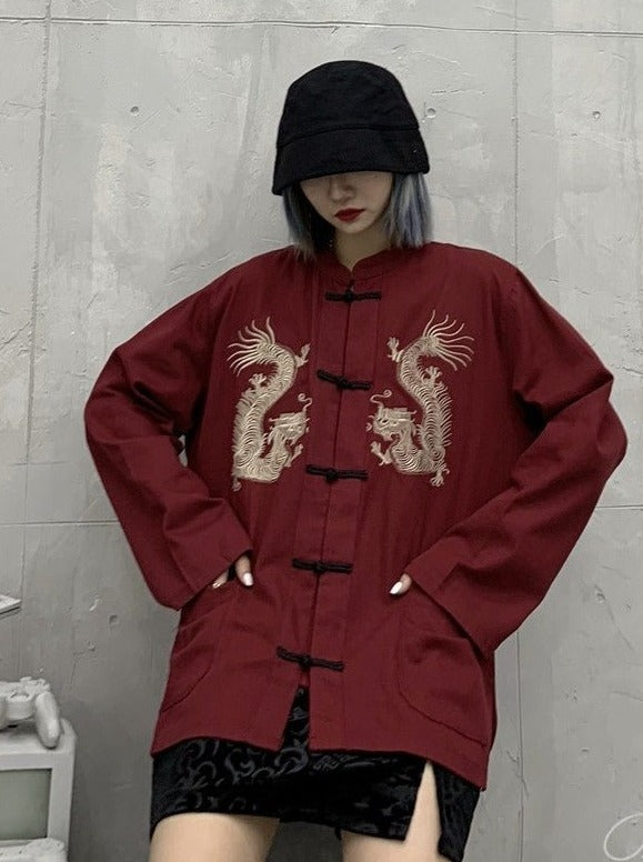 チャイナデザインドラゴンシャツ - Belchic