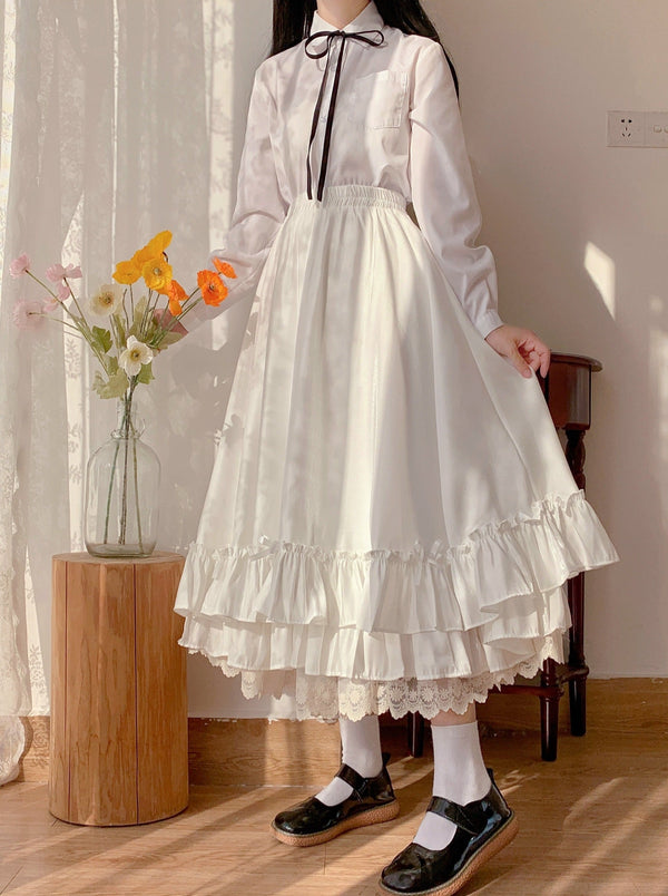 レースティアードフリルスカート - Belchic