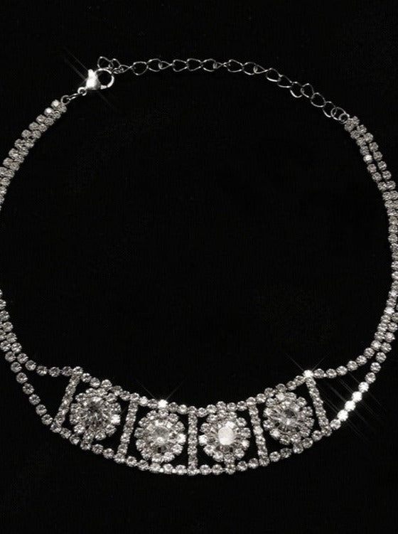 パールジュエルキュービックフレンチクラシカルネックレス - LilyBlack