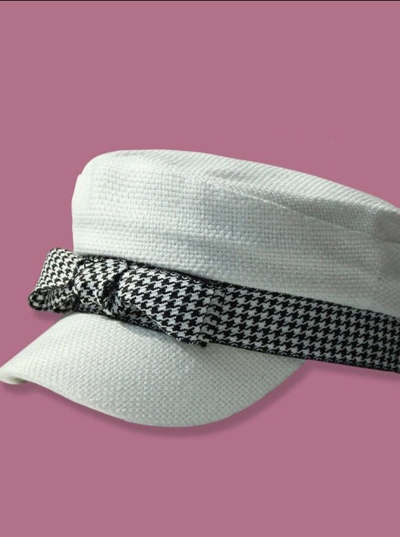 チェックリボンクラシックキャスケット - LilyBlack