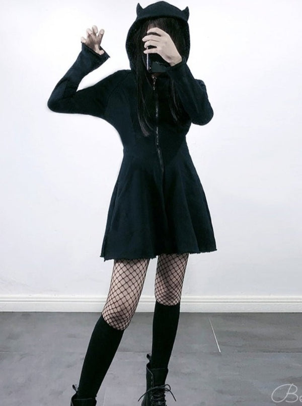 フロントジップ デビルコスチュームワンピース - Belchic