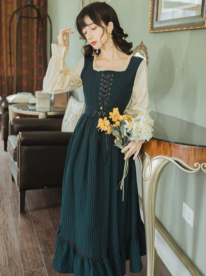 framed lace up dress Corset Bodice Fitted Dress D5035