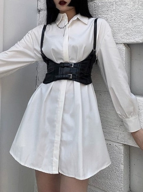 Shirt Dress with Corset Belt – Belchic