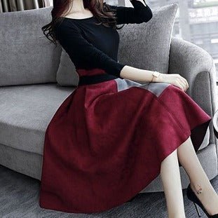 スリットスリーブトップス＋バイカラースカートセットアップ - Belchic