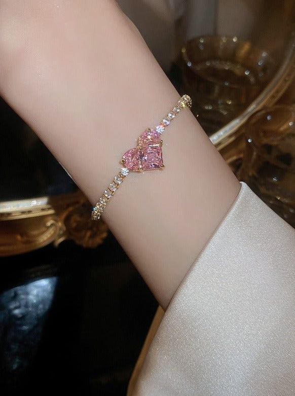 ジュエルハートキュービックブレスレッド - LilyBlack