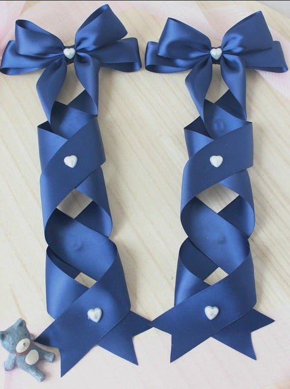 ツインテールパールリボンヘアクリップ - LilyBlack