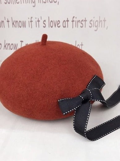 ステッチリボンベレー帽 - Belchic