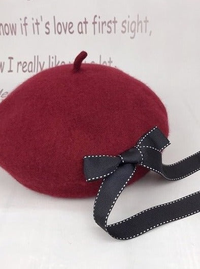 ステッチリボンベレー帽 - Belchic