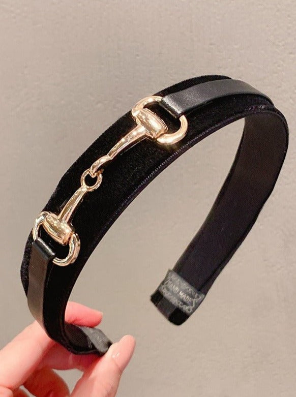 ゴールドストラップクラシックカチューシャ - LilyBlack