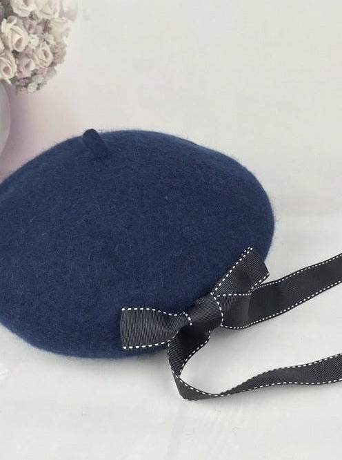 ステッチリボンベレー帽 - Belchic