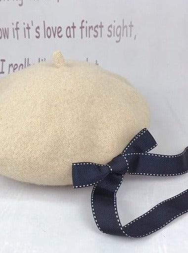 ステッチリボンベレー帽 - Belchic