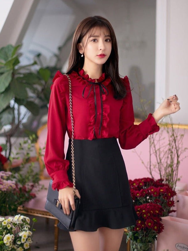 エレガントボウタイブラウス - Belchic