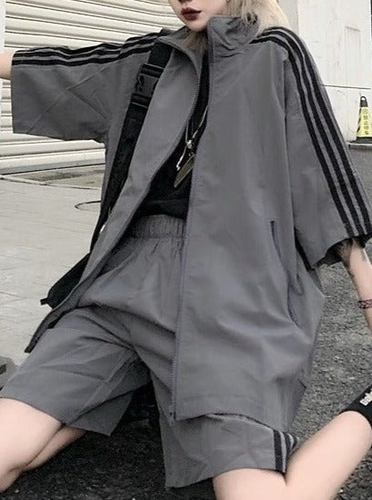 サブカルジップアップラインジャケット＋ショートパンツ - Belchic