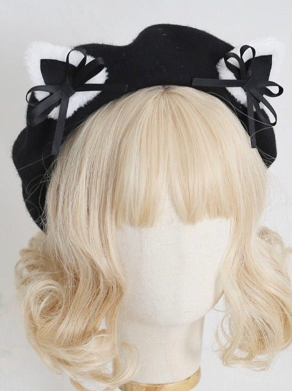 猫耳リボンベレー - LilyBlack