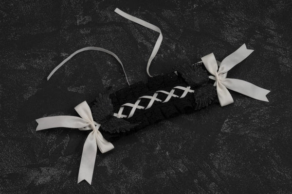 レースアップリボンエンジェルヘッドアクセサリー - Belchic