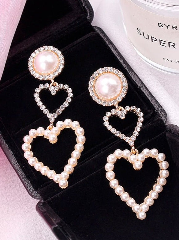 Jewel Heart Pearl Pierce