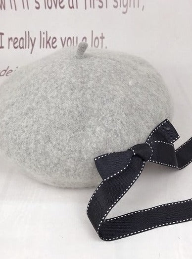 ステッチリボンベレー帽 - Belchic