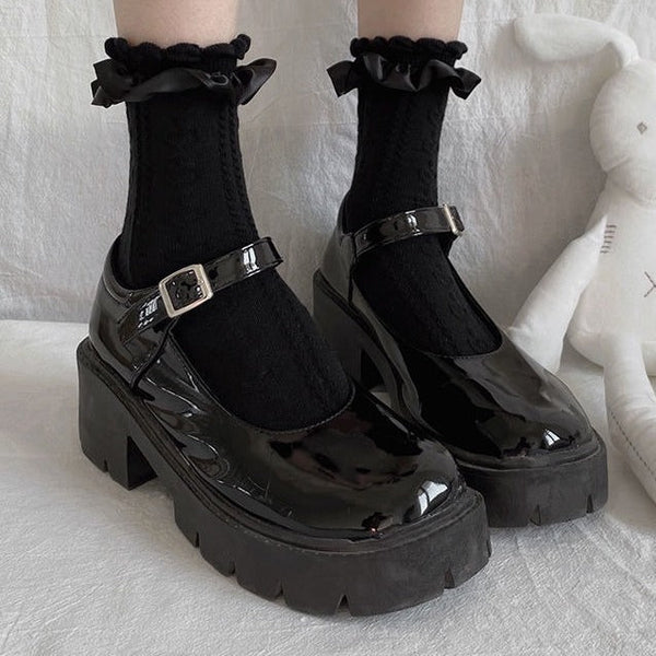 トップフリルハートデザインソックス - Belchic